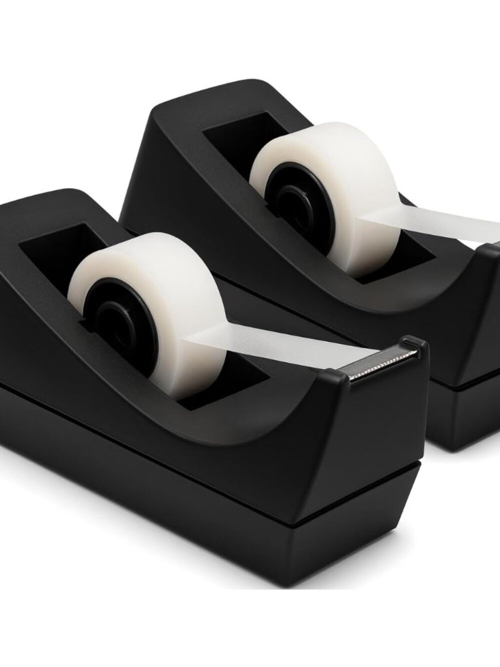 Business Source Standard Desktop Tape Dispenser, Black, 1 in Pack of 24